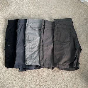 5 pairs Men’s cargo shorts various size/brand